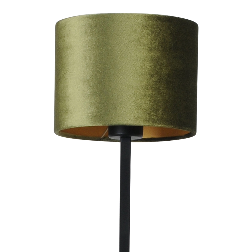 Schwarze Tischlampe Venus mit olivgrünem Lampenschirm Masterlight 8718121218298