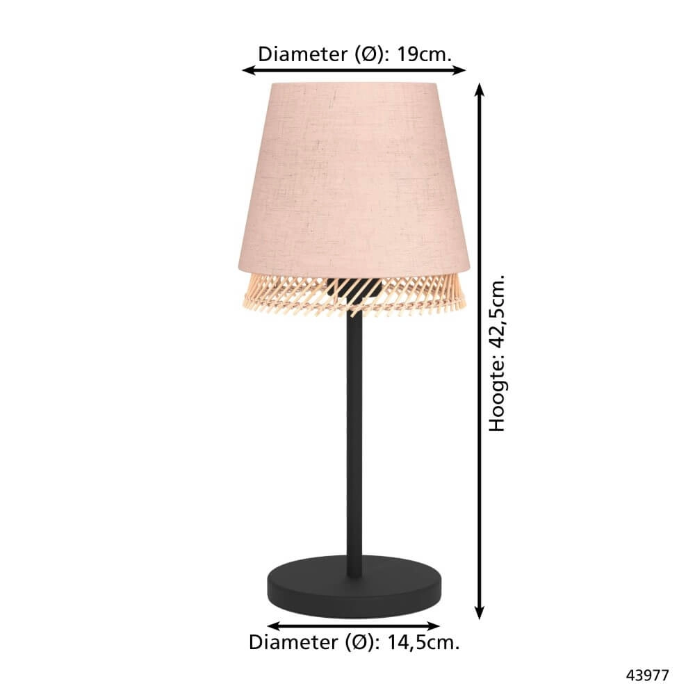 Tischlampe Tabley Leinen mit Rattan Eglo 9002759439774