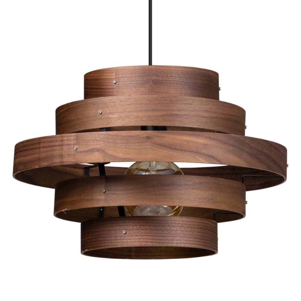 Robuste Hängelampe Walnut 5-Ringe Holzbraun ETH 8719075185742