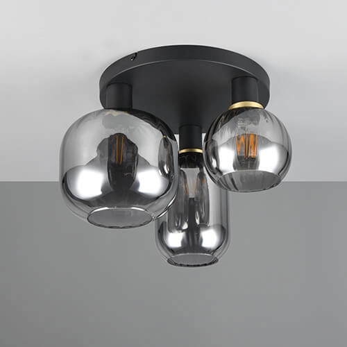 Trendige Deckenleuchte Diva mit Rauchglas Trio 4017807614602