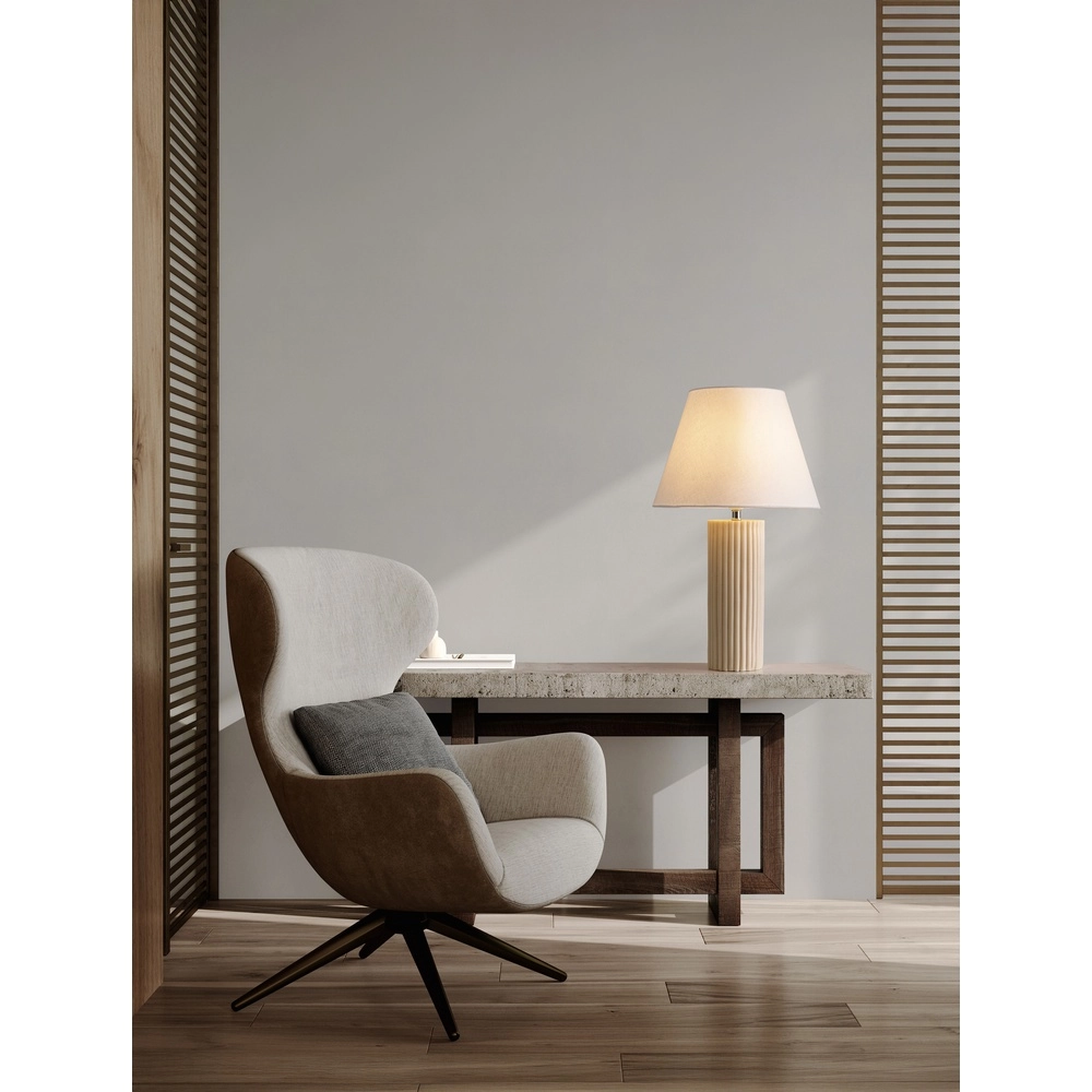 Tischlampe Bacco beige mit weißem Farbton Lyora 5212017468161