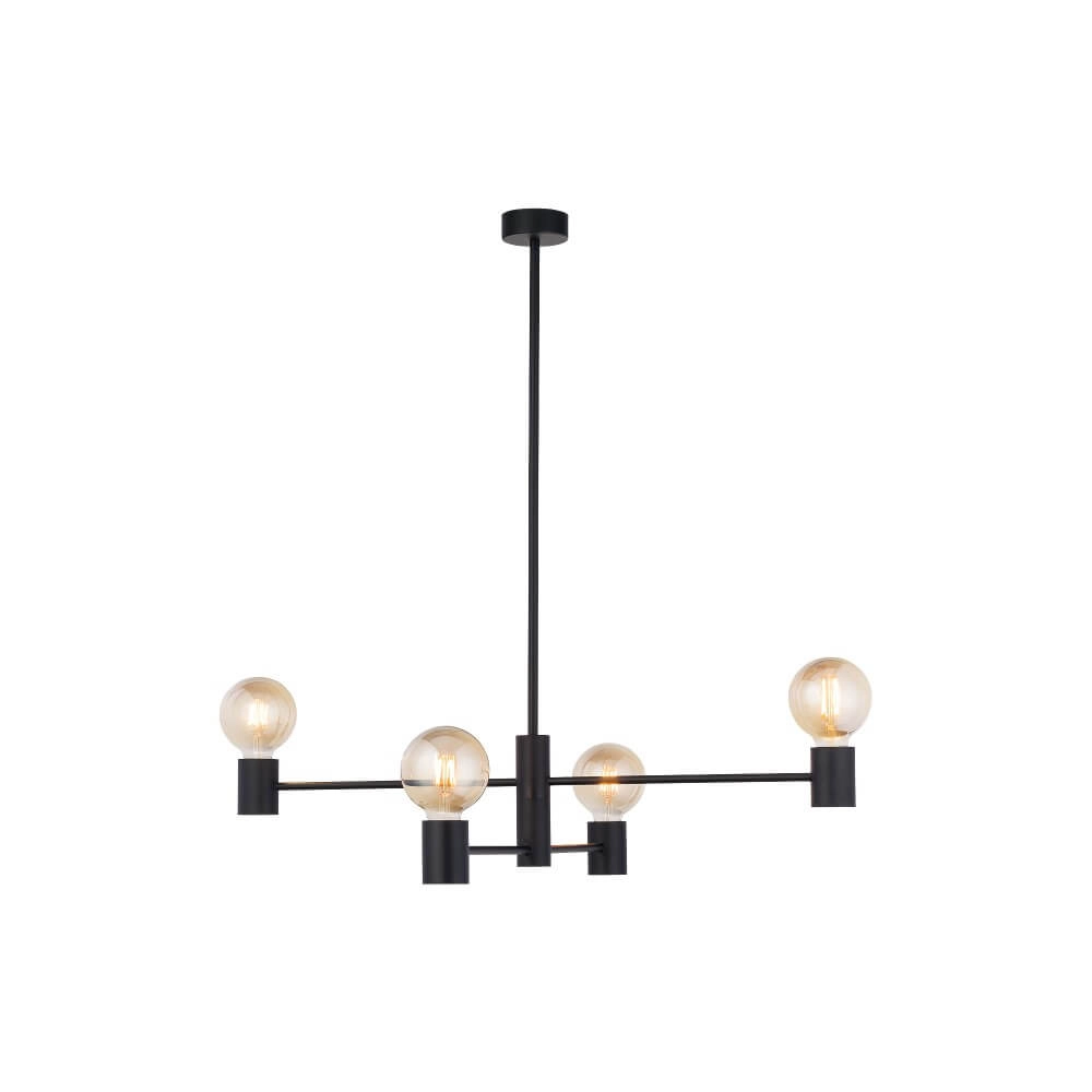 Schwarze Hängelampe mit 4 Leuchten Radius Lyora 5903139793193