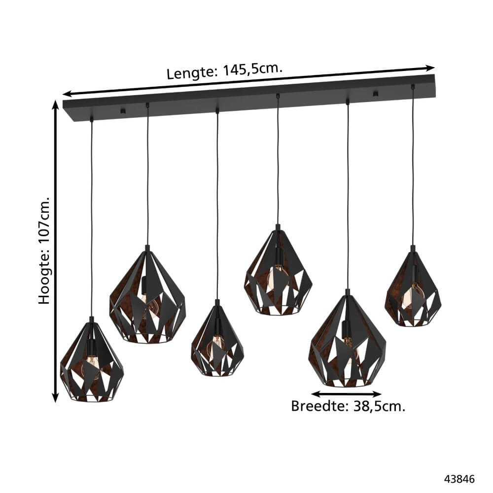 Esstischlampe Hängelampe Carlton 1 Eglo 9002759438463