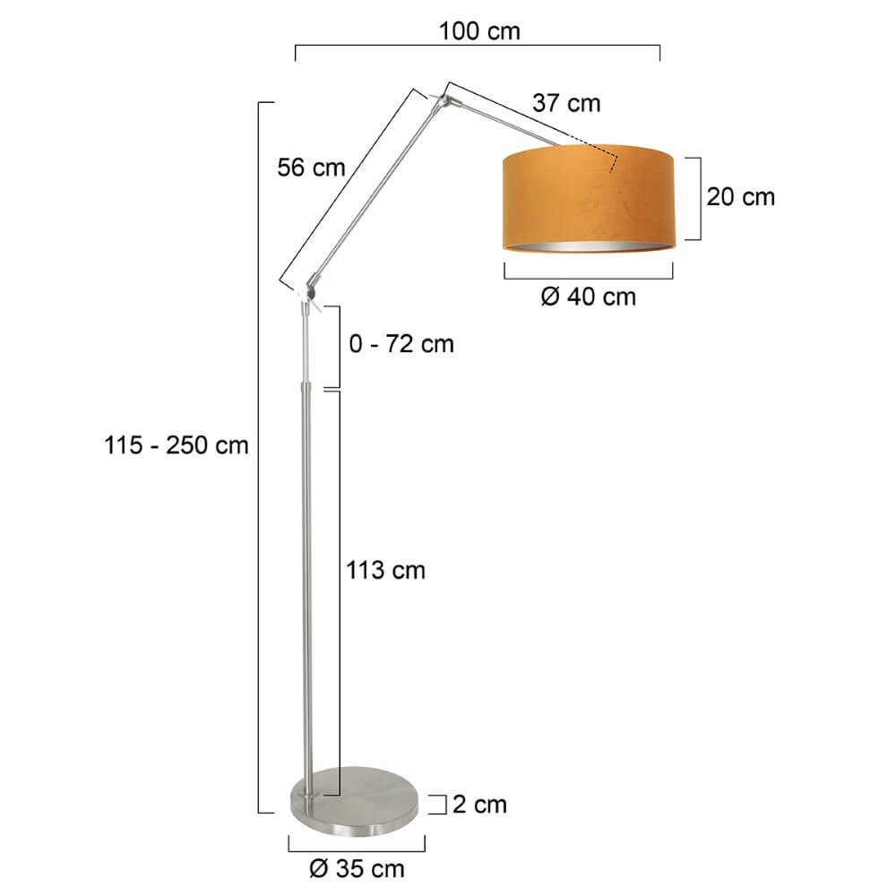 Leseleuchte Prestige Chic mit goldenem Samt Steinhauer 8712746145755