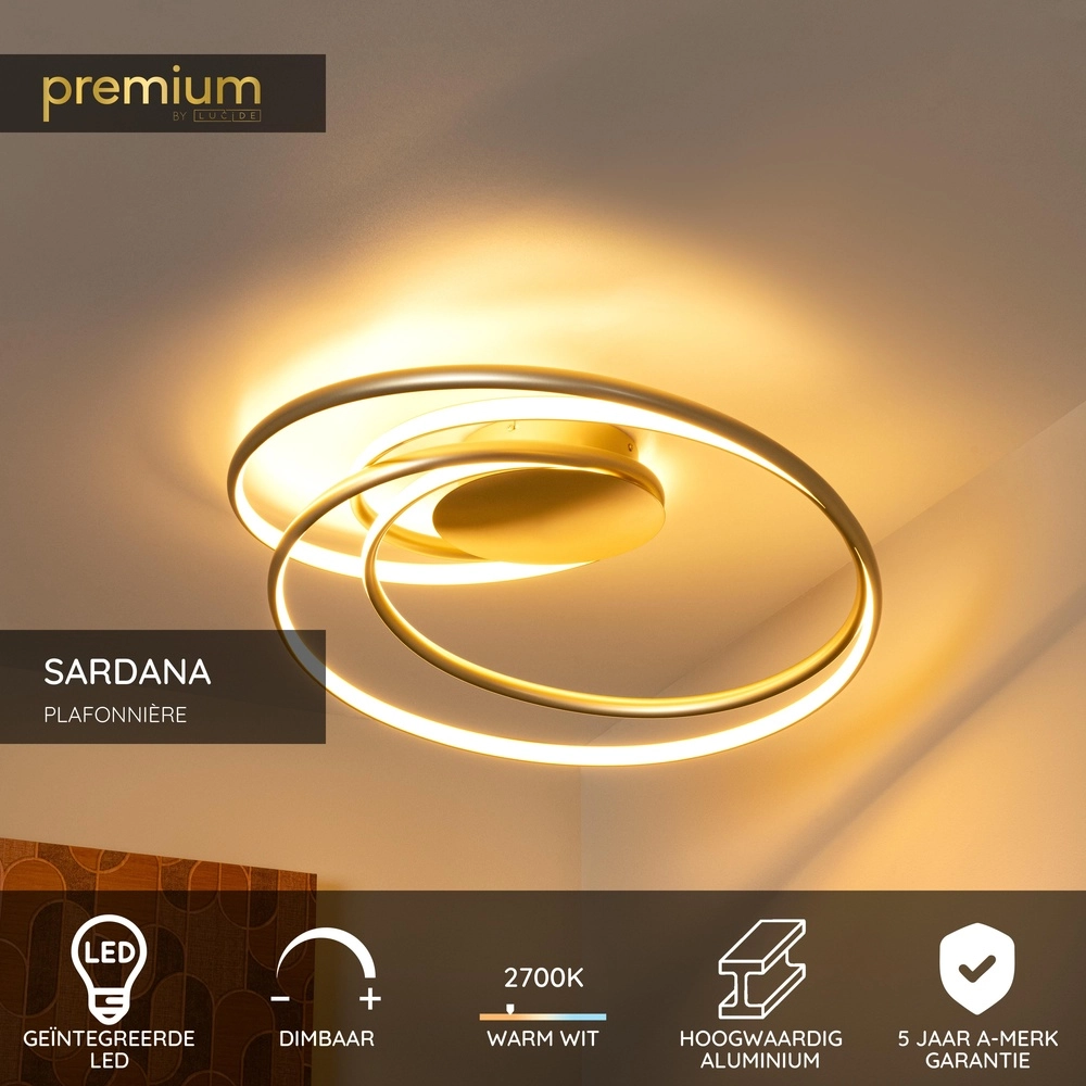 Design-Deckenlampe Sardana Curl Gold Premium by Lucide 5411212520906