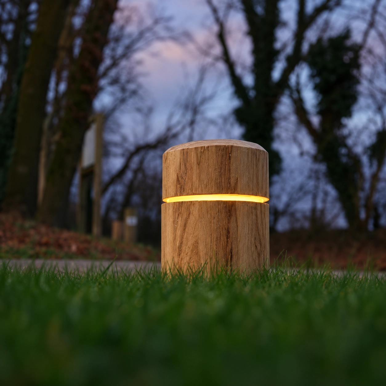 Holz-Randbeleuchtung Rondo Kastanienbraun – 31,5 cm – 2700K – rund