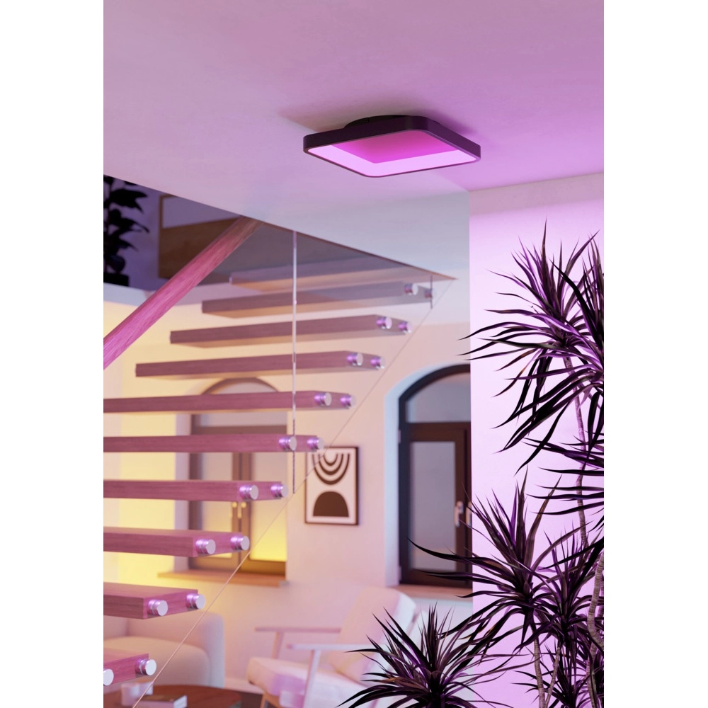 Quadratische Deckenleuchte Loretello-Z Smart Schwarz Eglo 9008606358229
