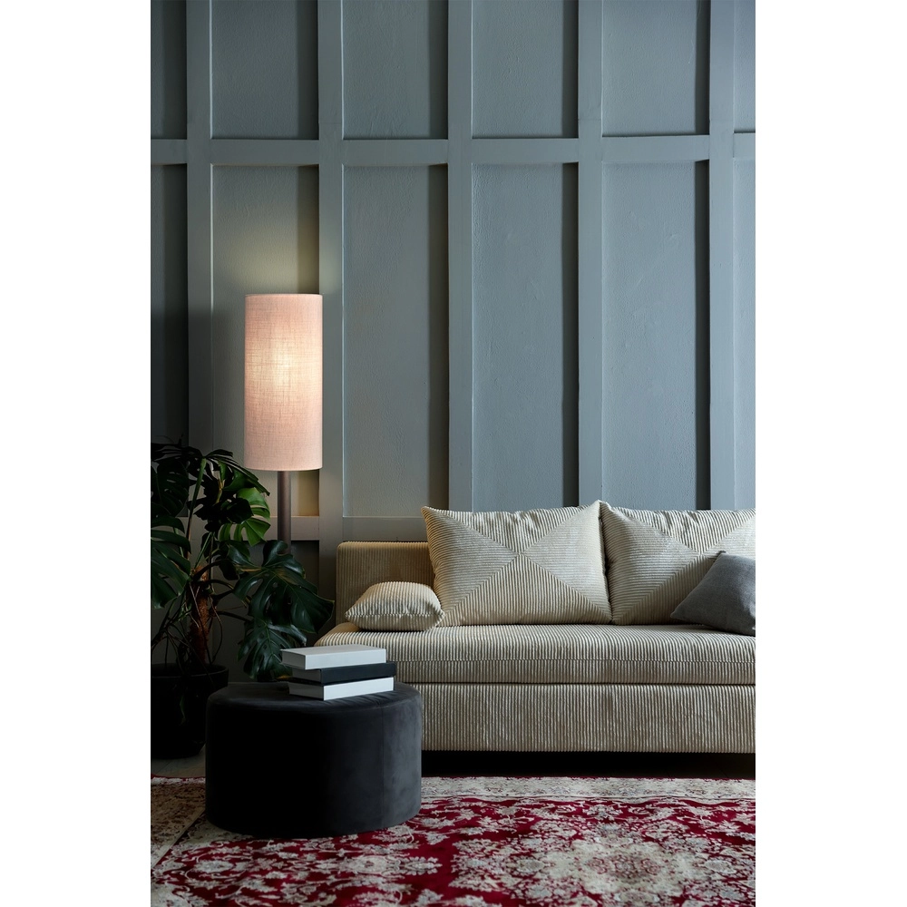 Stehlampe Lisbourg Kakao mit cremefarbener Kappe Masterlight