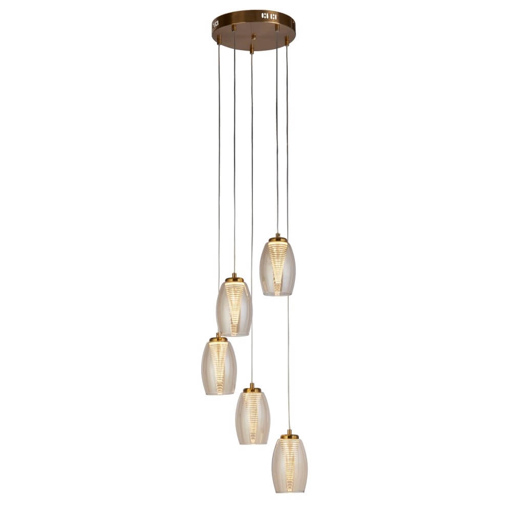 Hängelampe mit 5 Leuchten Cyclone Bronze