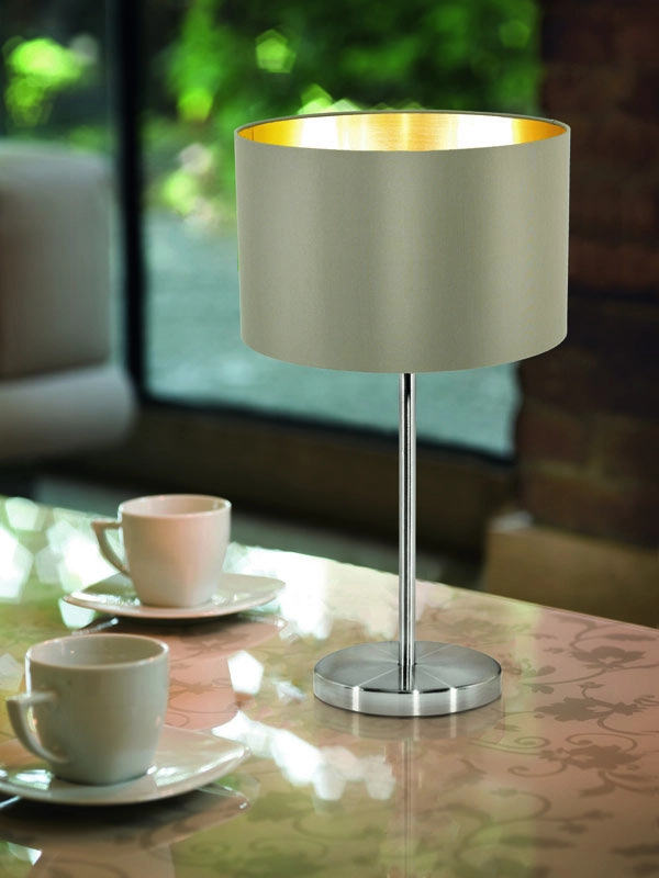 Tischlampe Maserlo Beige/Gold Eglo 9002759316297