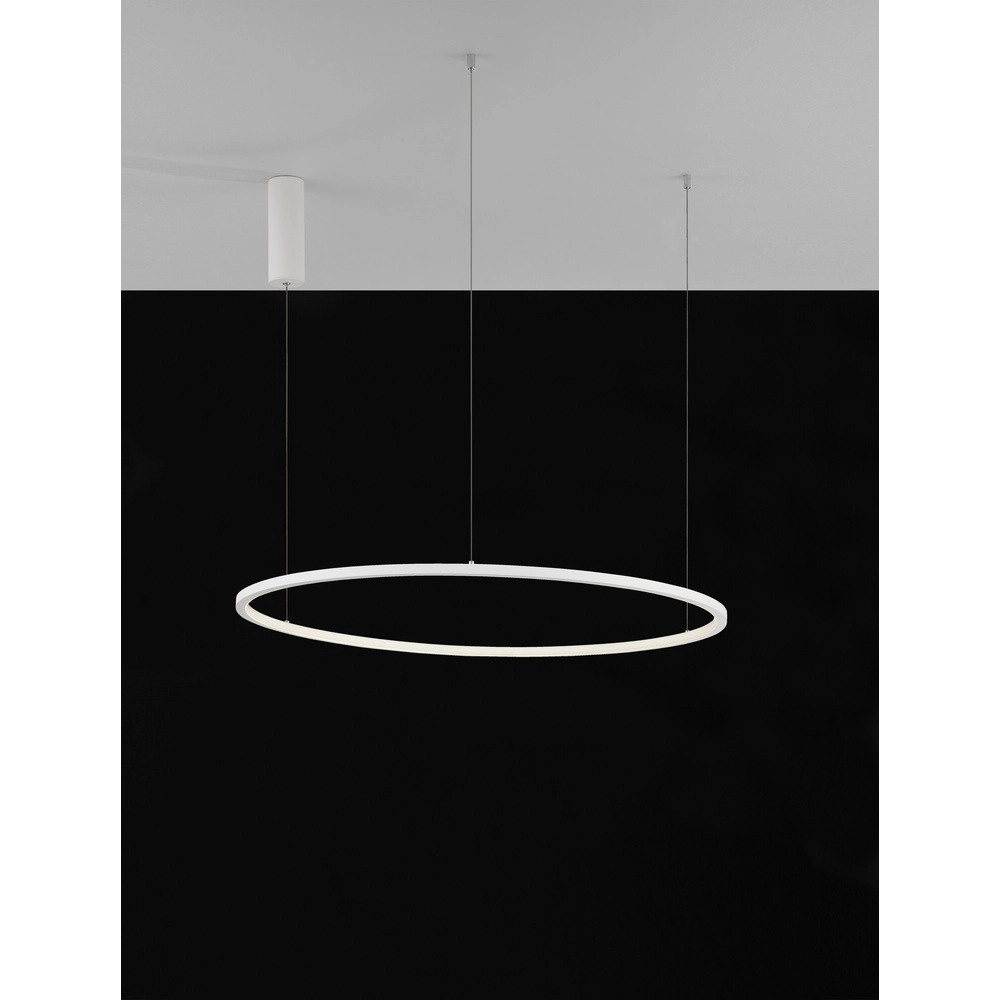 Runde Pendelleuchte Tarquin weiß Ø 80cm Lyora 5212017438294