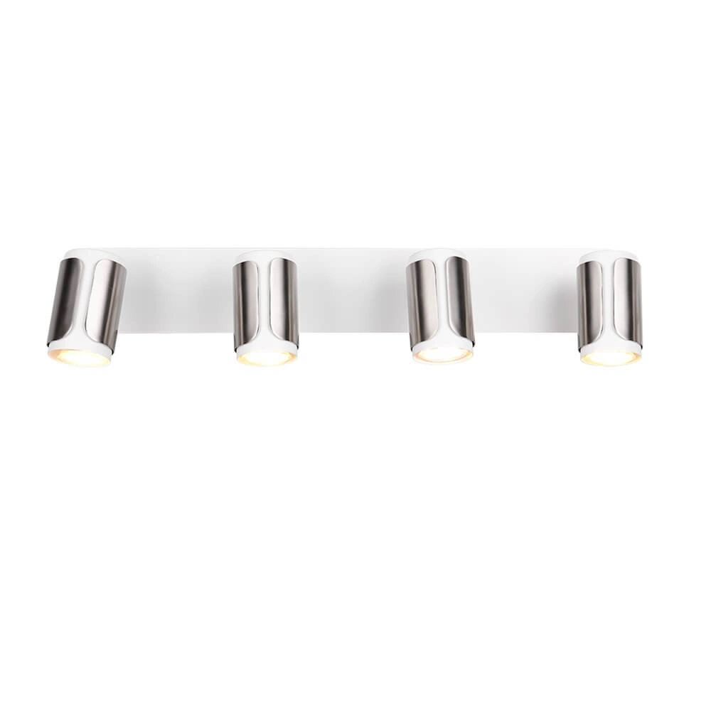 4-flammiger Aufbaustrahler Gillan Nickel mit Weiß Trio 4017807640496