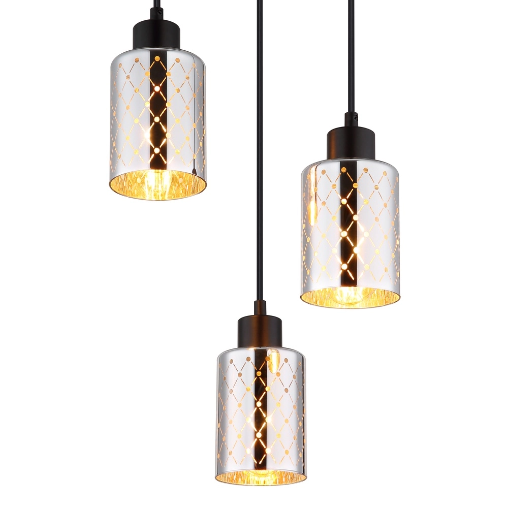 Design-Pendellampe Alonso 3-Licht-Schwarzpatrone Globo 9007371578252