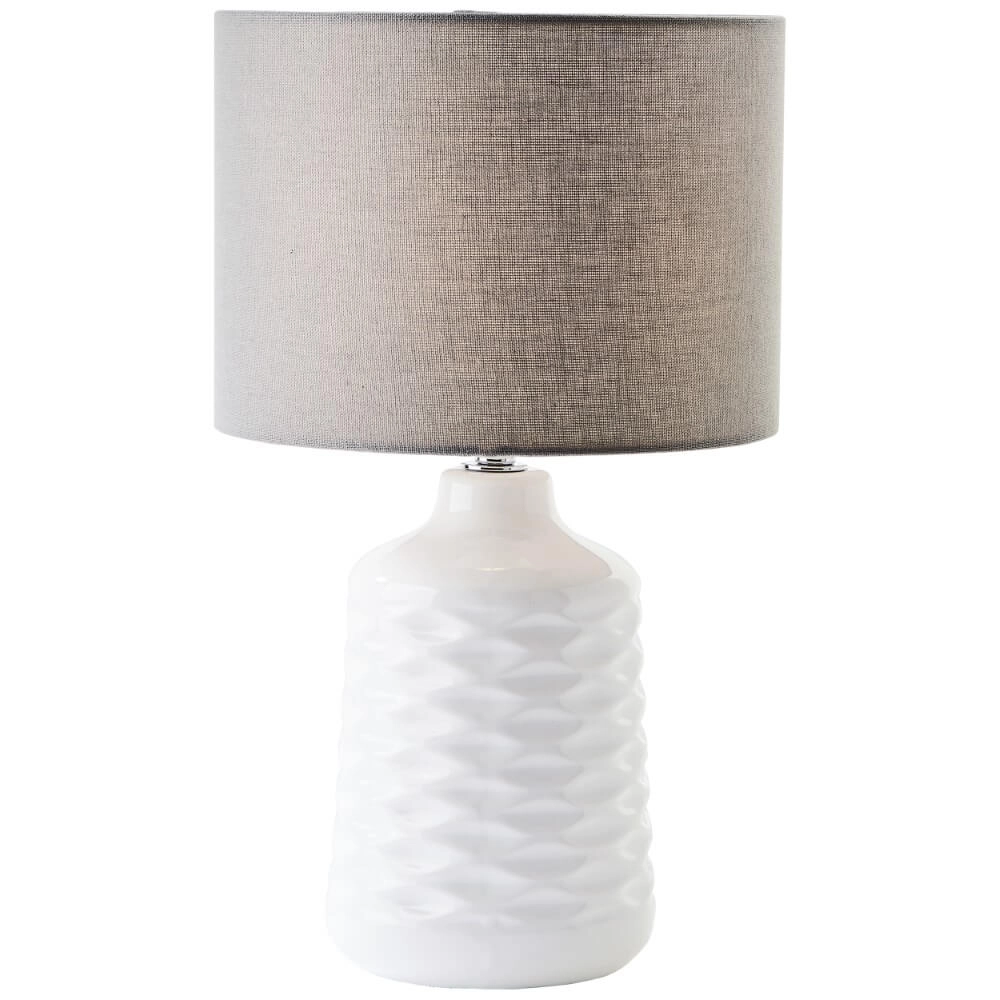Tischlampe Ilysa weiß mit grau Brilliant 4004353412370