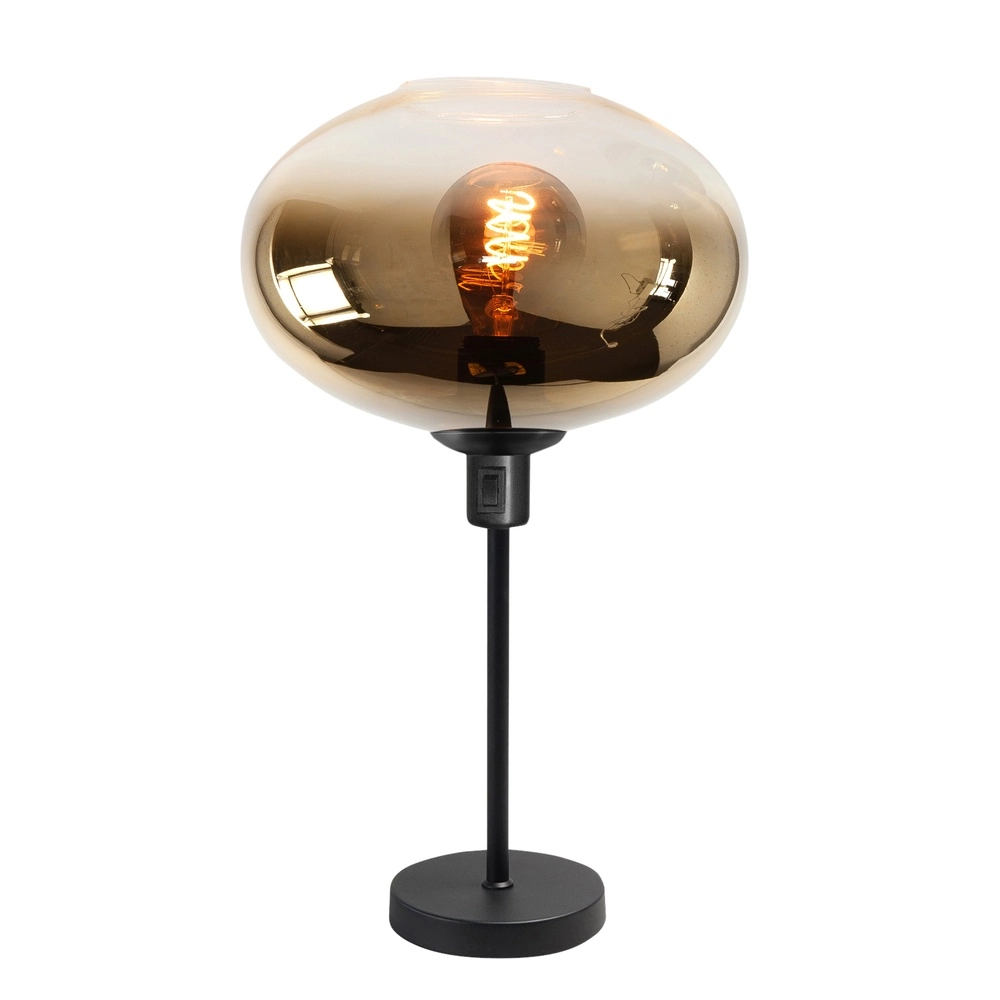 Tischlampe Bellini schwarz mit Goldglas Ø 26cm