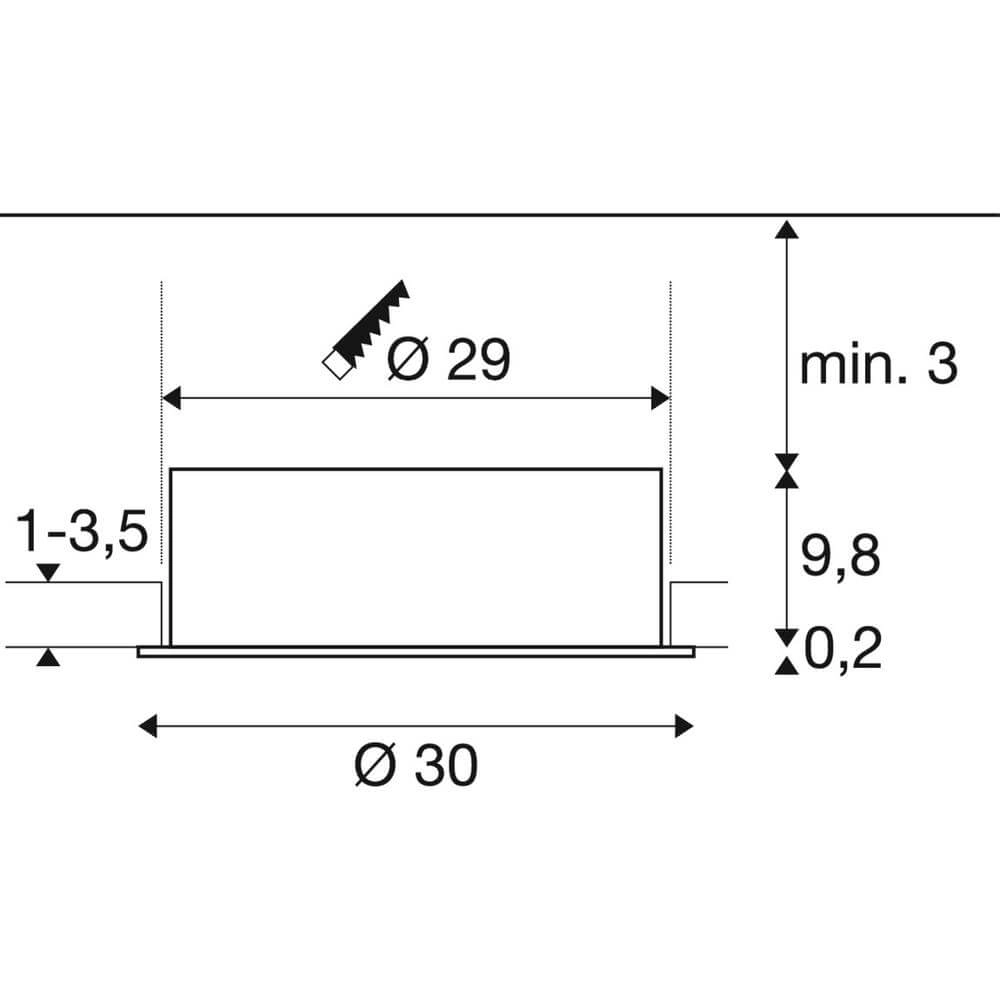 Deckeneinbauleuchte Medo 30 weiß Ø 30cm mit Gestell SLV 4024163297707