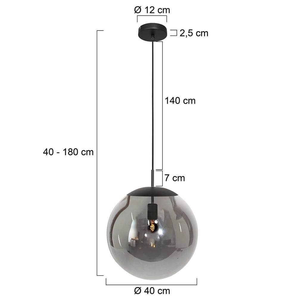 Pendelleuchte Bollique schwarz mit Rauchglas Steinhauer 8712746177558