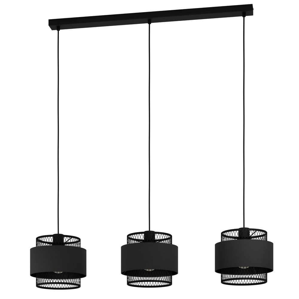 Schwarze Pendellampe Bazely 3L - Ø 23 cm