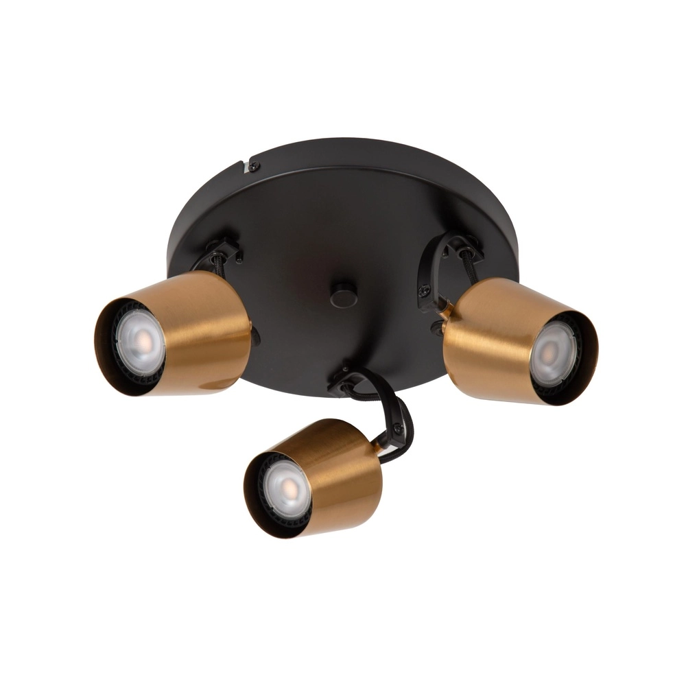3-Licht Deckenlampe Emile Schwarz mit Gold