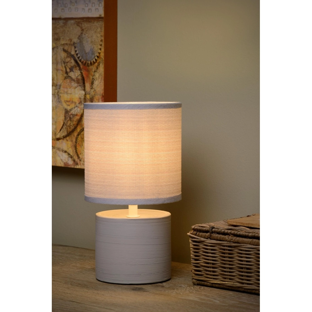 Graue Tischlampe Greasby Ø 14cm Lucide 5411212470102