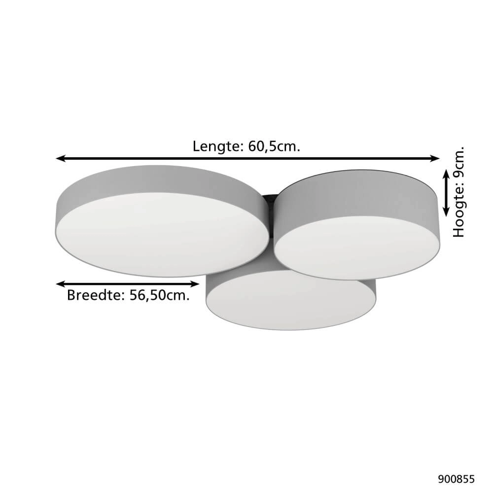 LED-Deckenleuchte Barbano-Z 3-Licht - Grau Eglo 9008606274208