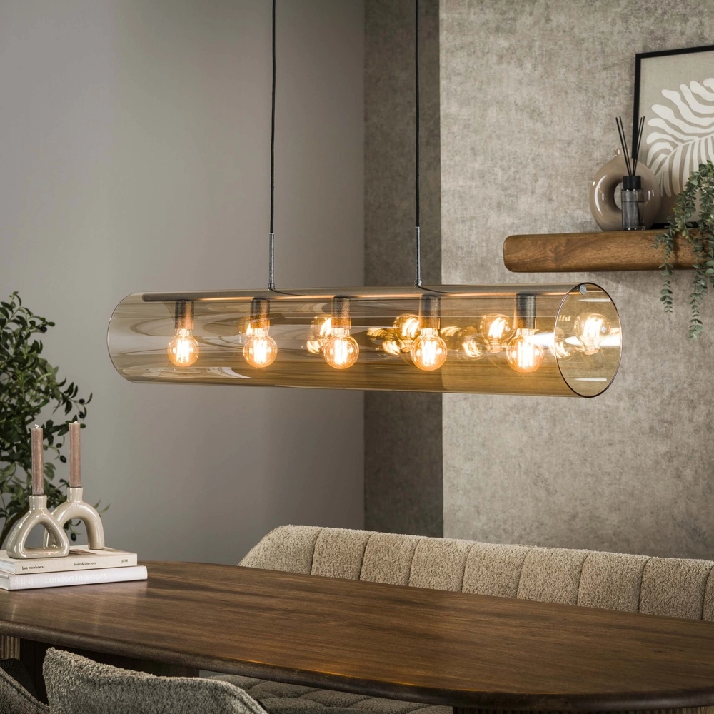 Glas-Pendellampe Tube 120 cm – bernsteinfarbenes Glas Lyora 8716803511774