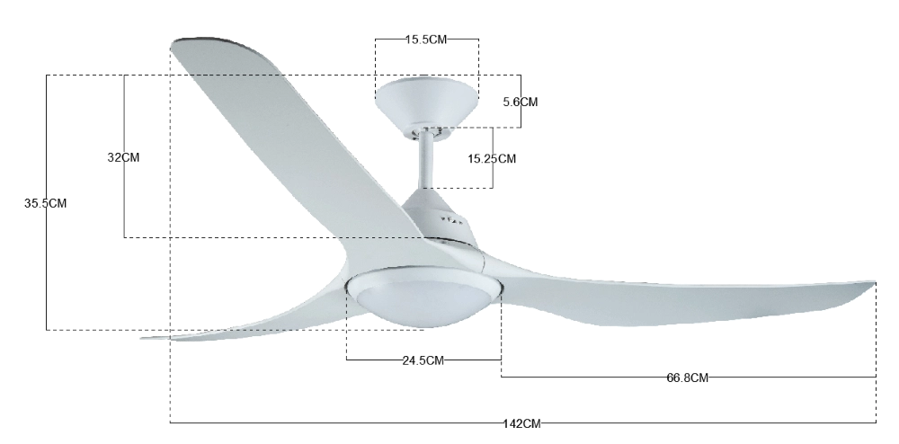 Eleganter Deckenventilator mit Lampe Mariner Ø 143cm IP55 Beacon 9333509136781