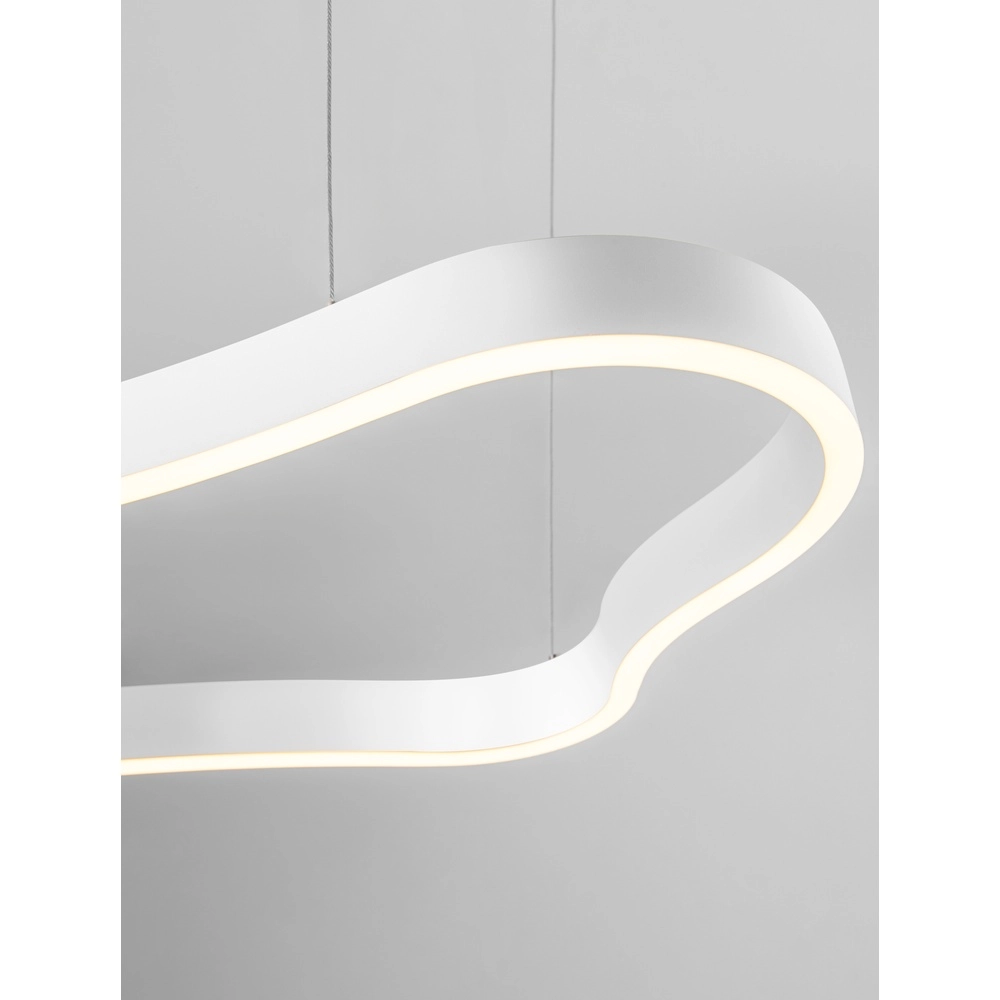 Pendelleuchte in natürlicher Form Dussa weiß 90cm Lyora 5212017463043