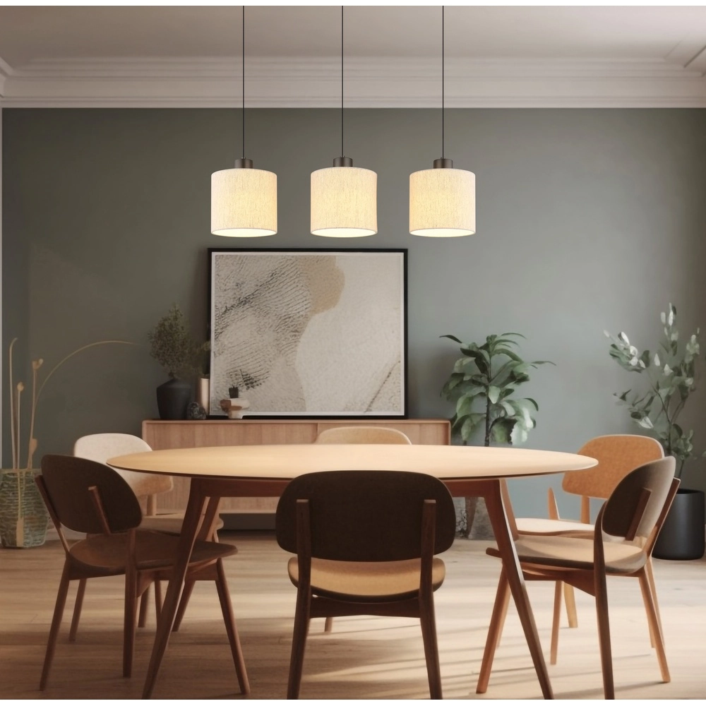 Gunmetal-Pendellampe Thea 3-Licht-Geraden Globo 9007371567034