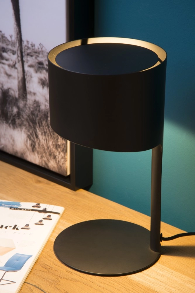 Elegante Tischlampe Knulle Ø 15 cm schwarz Lucide 5411212450708