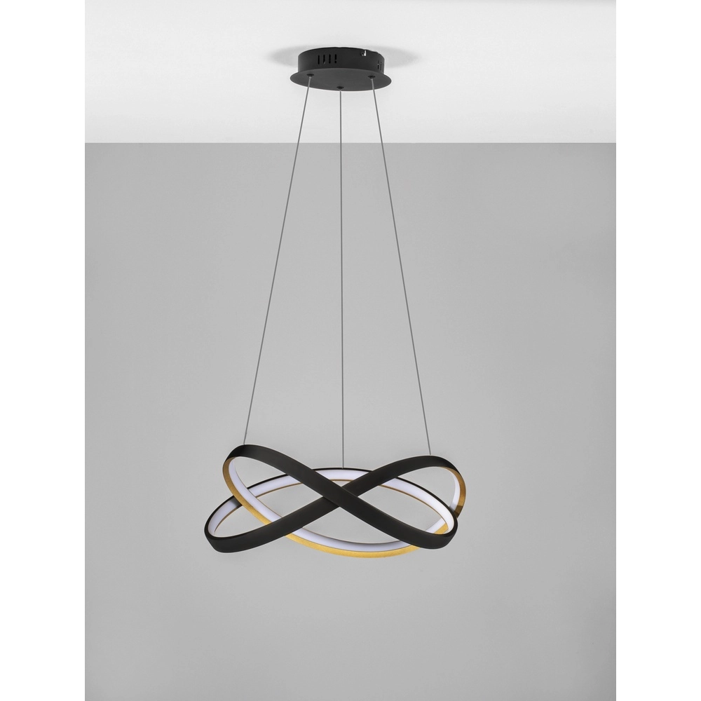 Design-Pendelleuchte Odrey schwarz mit gold Lyora 5212017444738