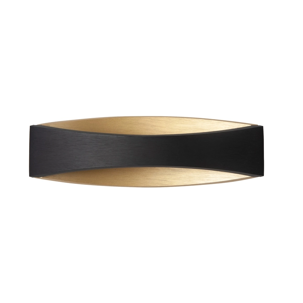 Schlanke Wandleuchte Medusa 25cm schwarz und gold