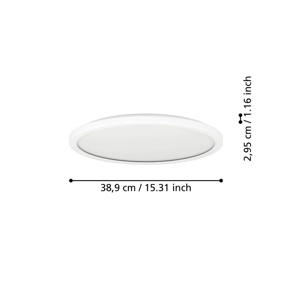 Intelligente Badezimmerlampe Rovito-Z rund - weiß - Ø 38,9 cm Eglo 9008606329786