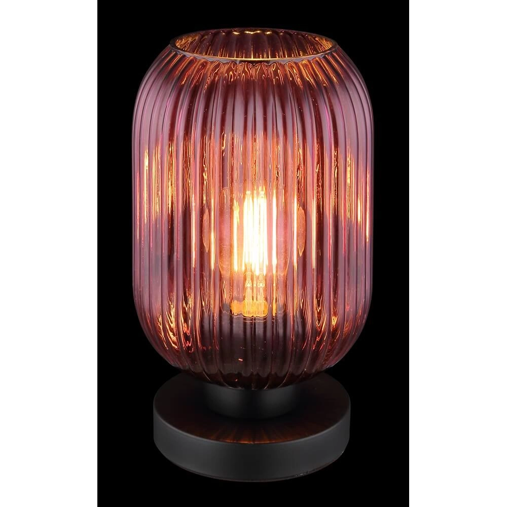 Runde Tischleuchte Normy rotes Glas Ø 14cm Globo 9007371450299