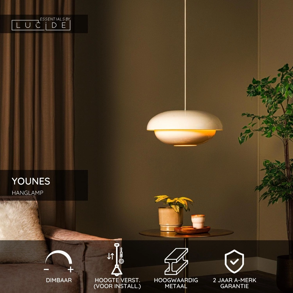 Pendellampe Younes Ø 40cm Creme Lucide 5411212650177