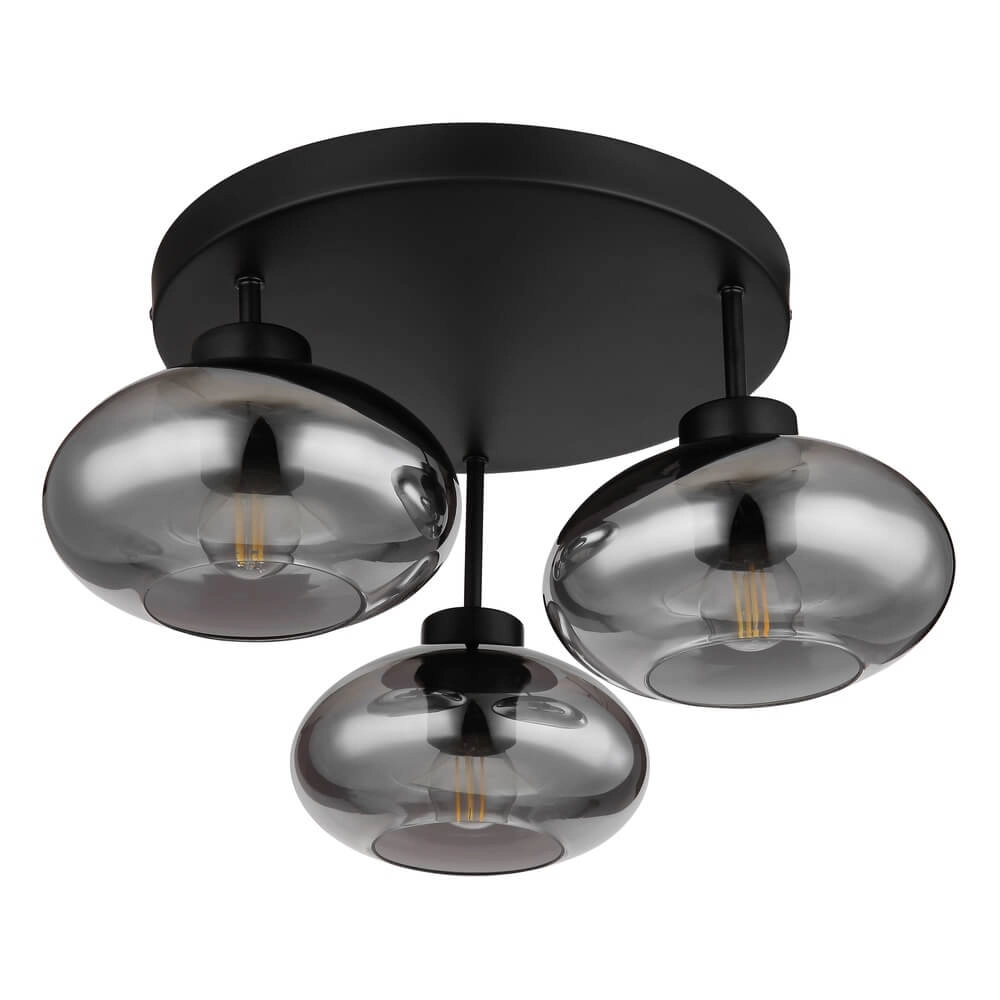 Schwarze Deckenleuchte Shaun 3-flammig Ø 40cm Globo 9007371439935