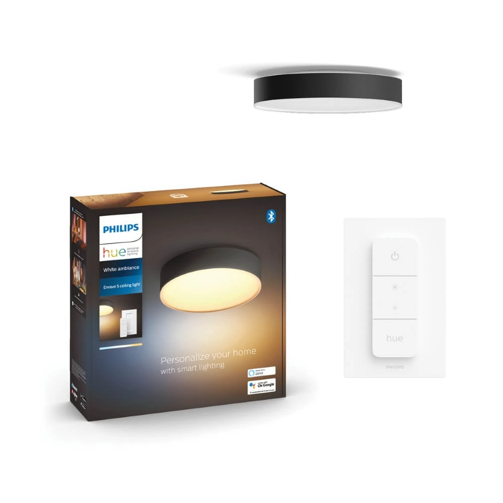 Deckenleuchte Hue Enrave S - White Ambiance Ø 26,1cm schwarz Philips 8718696176429