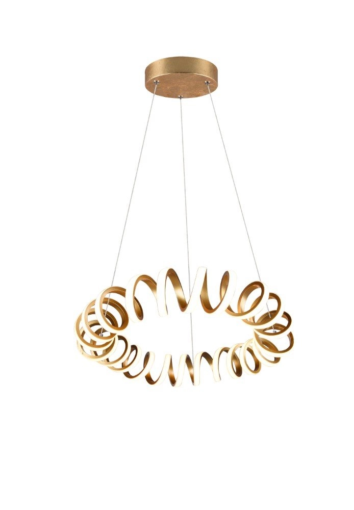 LED Hängelampe Curl Ø 55 cm gold Trio 4017807467796