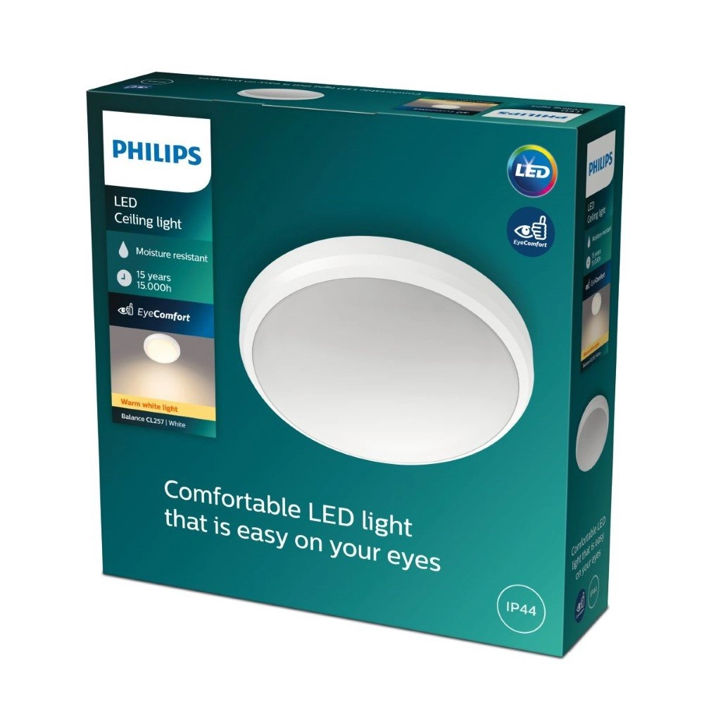 Badezimmer Deckenleuchte Balance Ø 22,5 cm weiß Philips 8718699778873