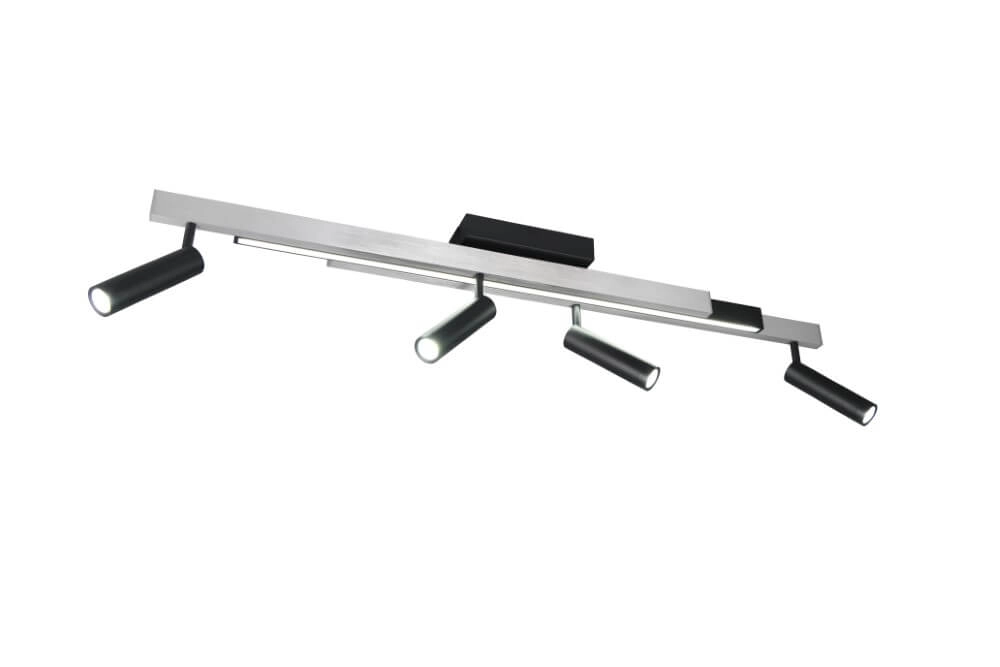 4-flammiger LED-Spot Zeno Metall mit Schwarz Trio 4017807614619