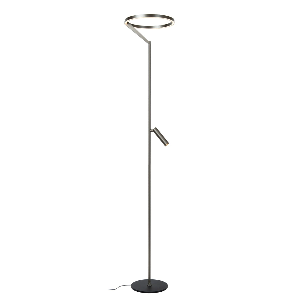 Elegante Stehlampe mit Leselampe Applause Gebürstetes Metall – LED