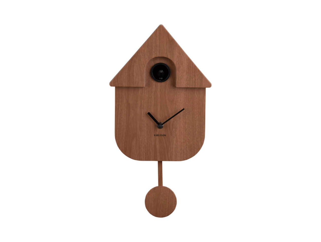 Wanduhr Modern Cuckoo dunkles Holz Karlsson 8714302734175