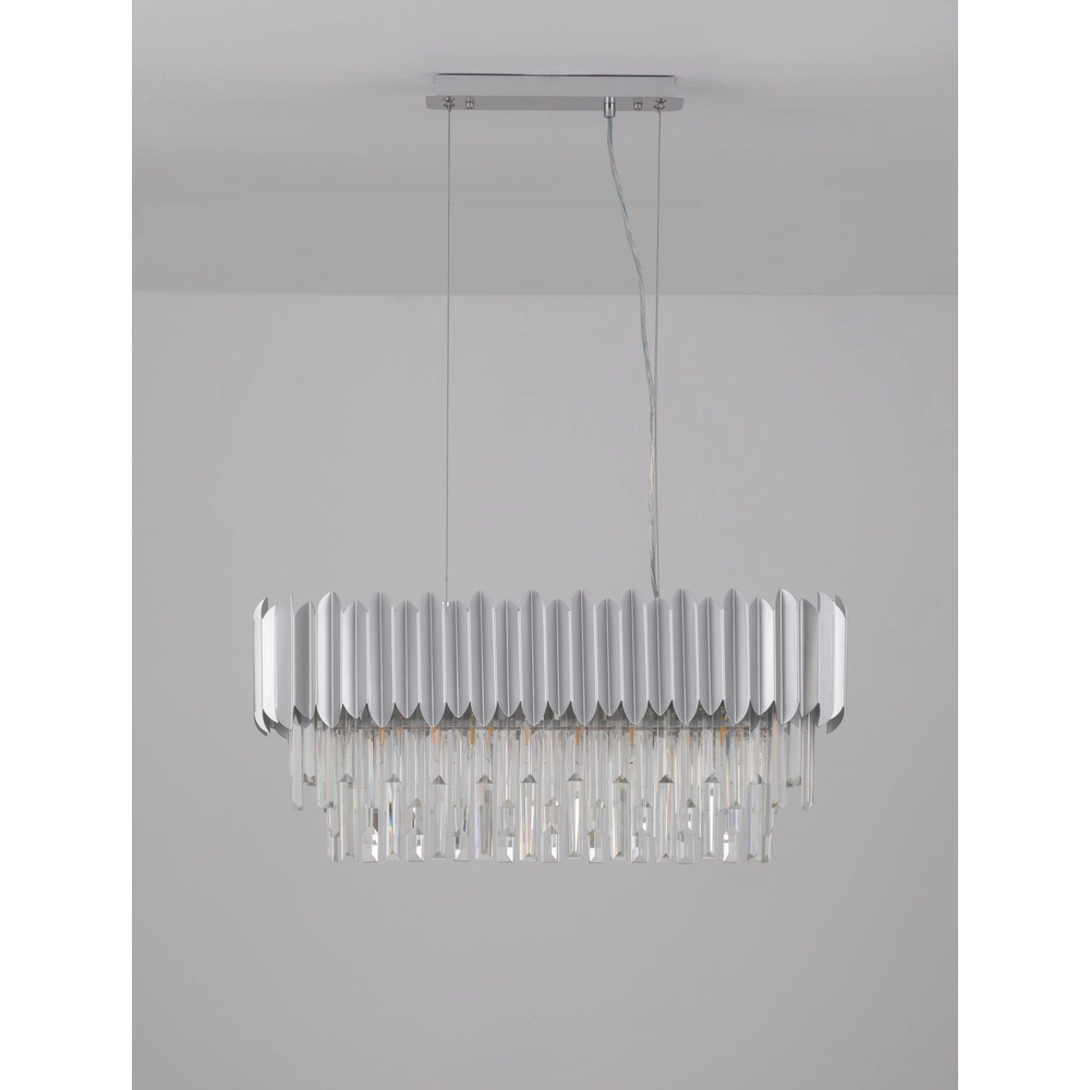 Pendelleuchte Magnolia längliches Chrom und Kristall Lyora 5212017434975