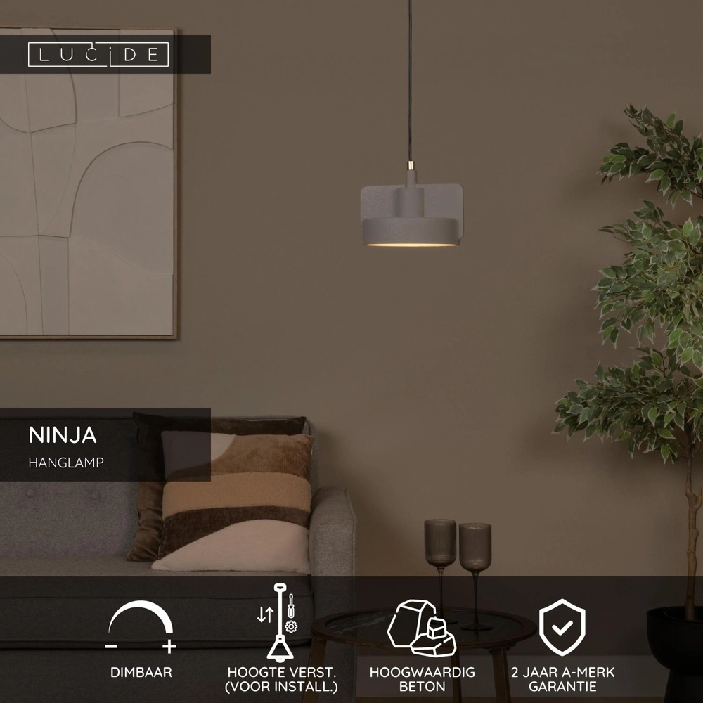 Design-Pendellampe Ninja Grau Lucide 5411212441812
