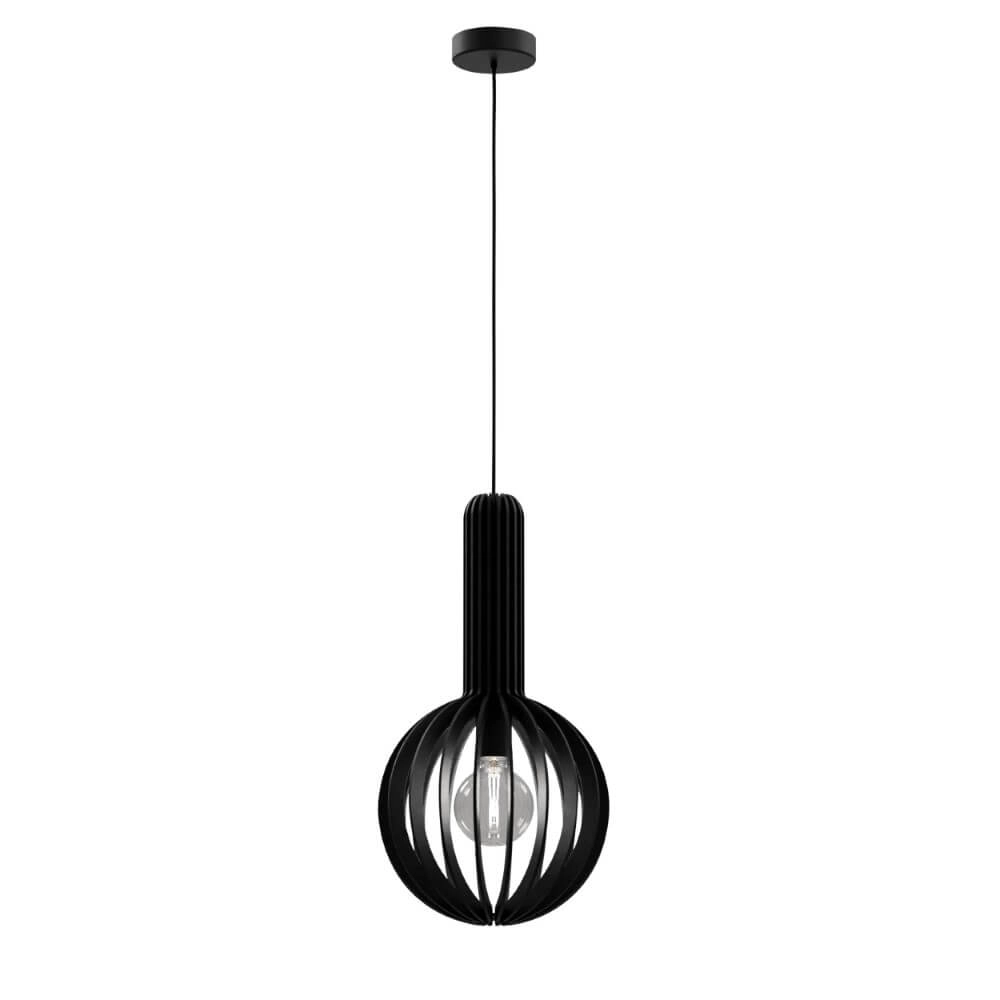 Schwarze Hängelampe aus Holz Velasco Ø 31cm