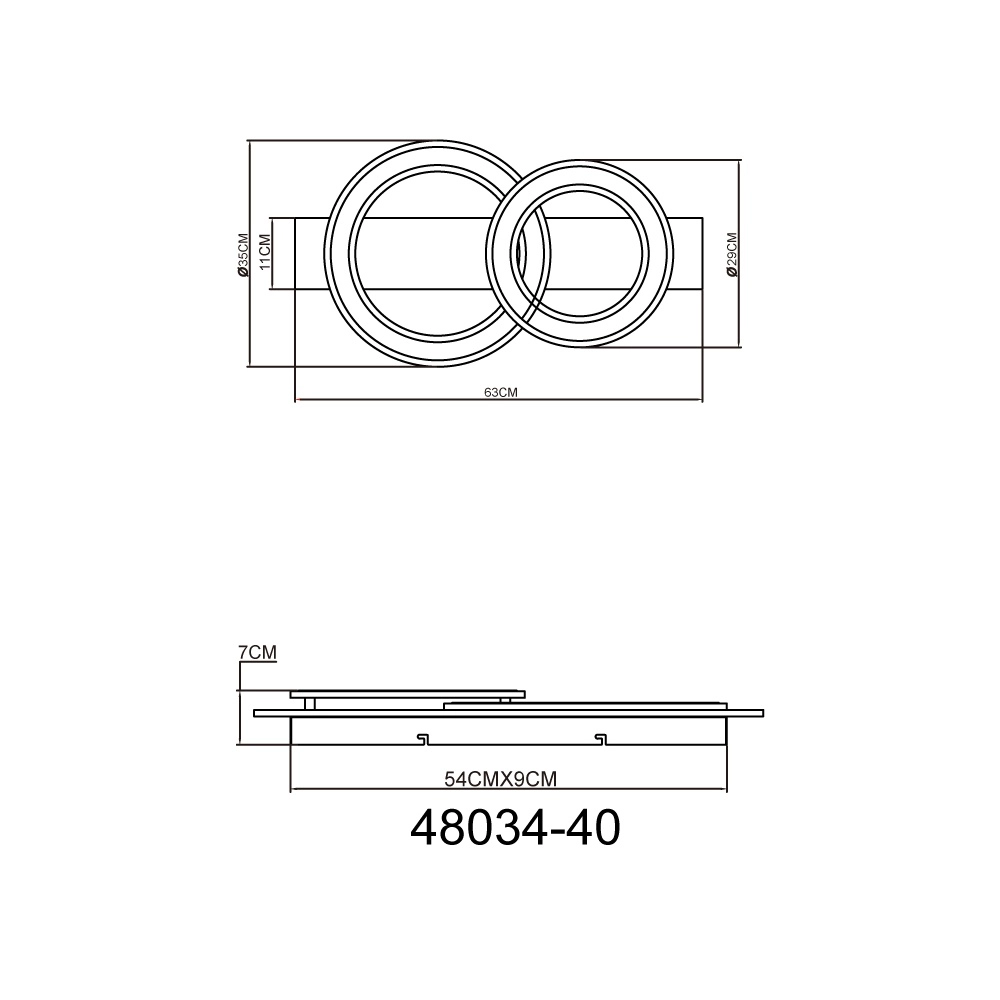 Design-Deckenlampe Jayden Anthrazit 2 Ringe Globo 9007371453054