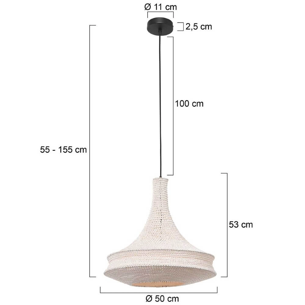 Hängelampe Marrakesch weiß Ø 60cm Steinhauer 8712746161526
