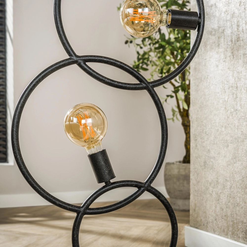 Design-Stehlampe Loop schwarz – 3x E27 Lyora 8716803511040