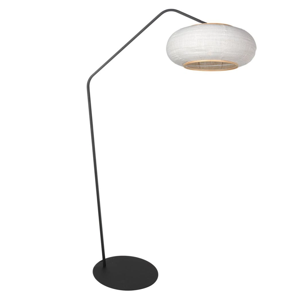 Schwarze Stehlampe Zig-Zag mit weißem Farbton Ø60 cm Steinhauer 8712746185362