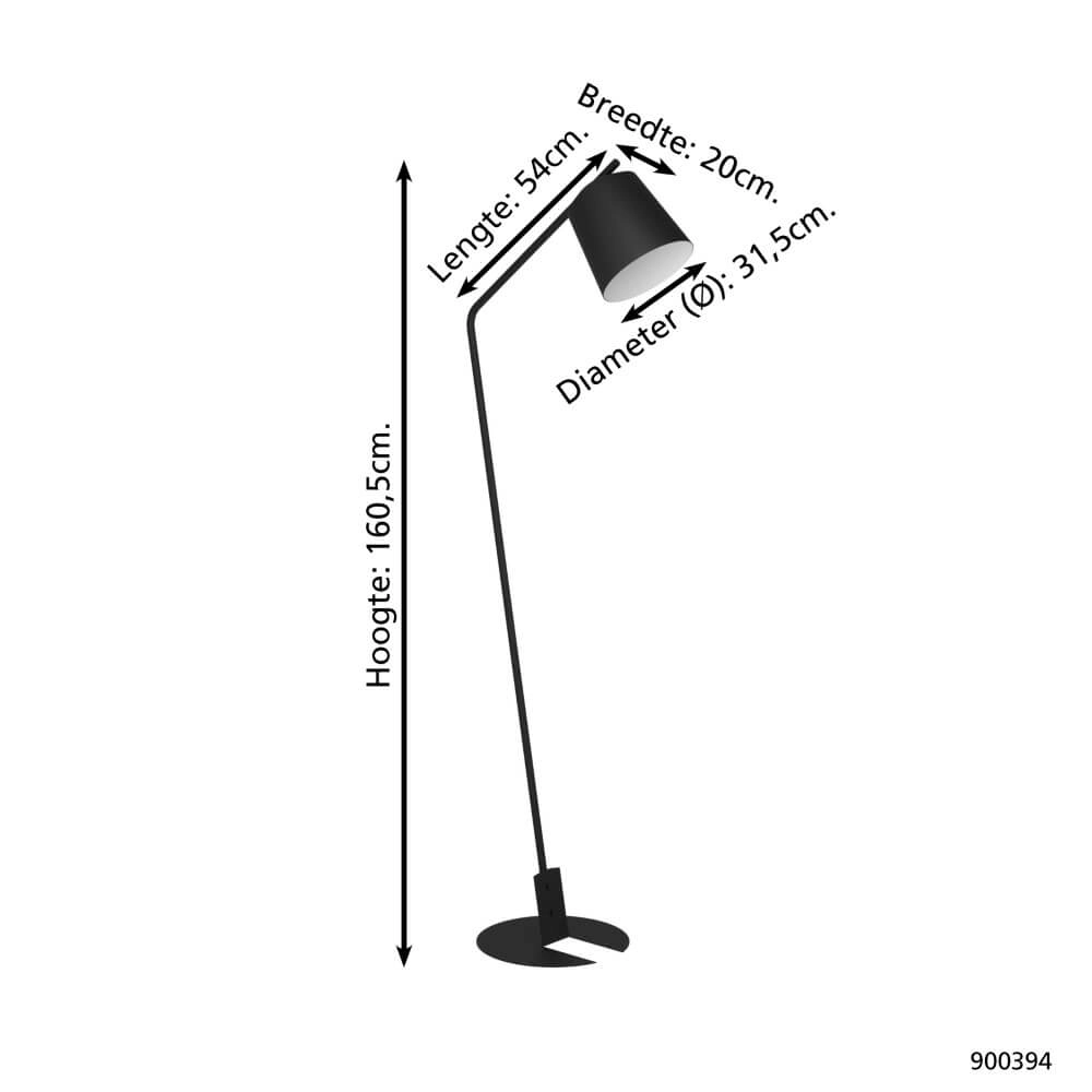 Schwarze Stehlampe Oneda Eglo 9008606243723